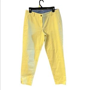 Talbots lemon yellow khaki casual pants size 6 petite